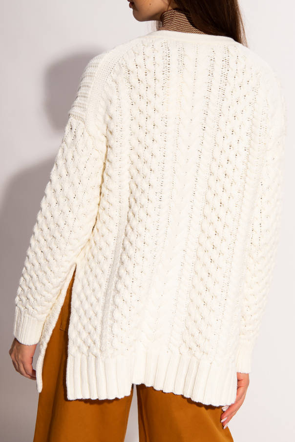 Rib proenza schouler white long sleeve dress knit cardigan